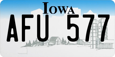 IA license plate AFU577