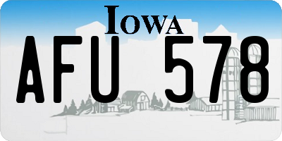 IA license plate AFU578