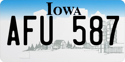 IA license plate AFU587