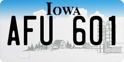 IA license plate AFU601