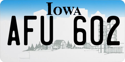 IA license plate AFU602