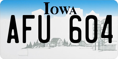 IA license plate AFU604