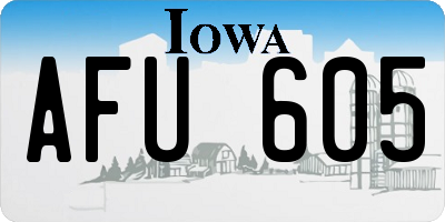 IA license plate AFU605