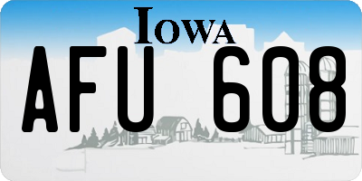 IA license plate AFU608