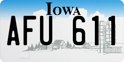 IA license plate AFU611