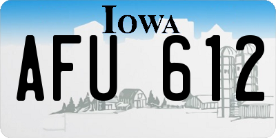 IA license plate AFU612