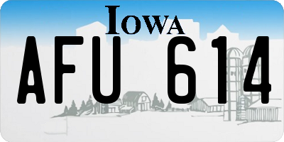 IA license plate AFU614