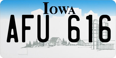 IA license plate AFU616