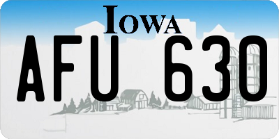 IA license plate AFU630