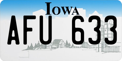 IA license plate AFU633