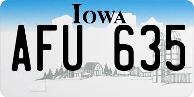 IA license plate AFU635