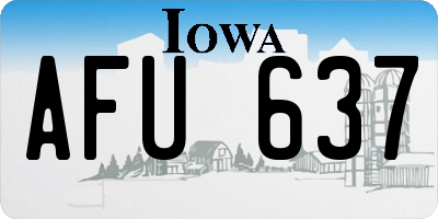 IA license plate AFU637