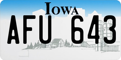 IA license plate AFU643