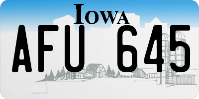 IA license plate AFU645