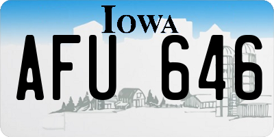 IA license plate AFU646