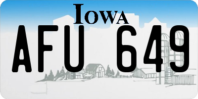 IA license plate AFU649
