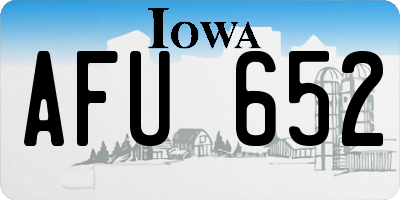 IA license plate AFU652