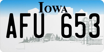 IA license plate AFU653