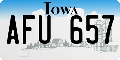 IA license plate AFU657
