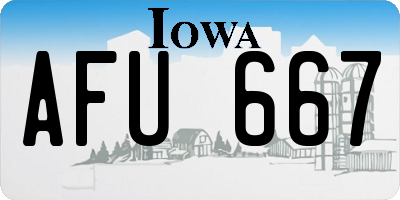 IA license plate AFU667