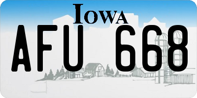 IA license plate AFU668