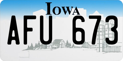 IA license plate AFU673