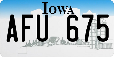 IA license plate AFU675