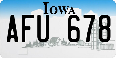 IA license plate AFU678