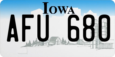 IA license plate AFU680