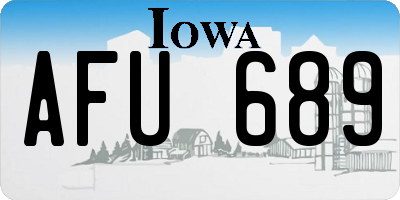 IA license plate AFU689