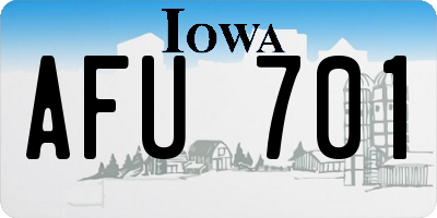IA license plate AFU701