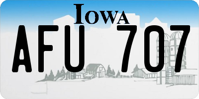 IA license plate AFU707
