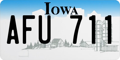 IA license plate AFU711