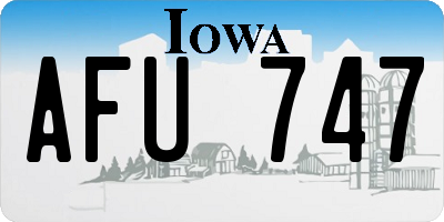 IA license plate AFU747