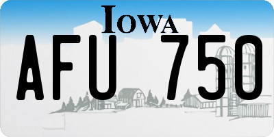 IA license plate AFU750