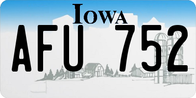 IA license plate AFU752