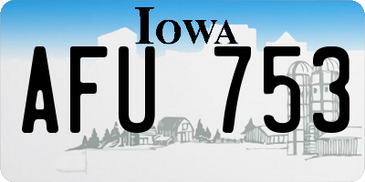 IA license plate AFU753