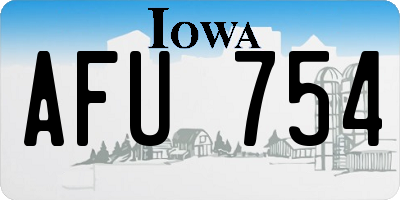 IA license plate AFU754