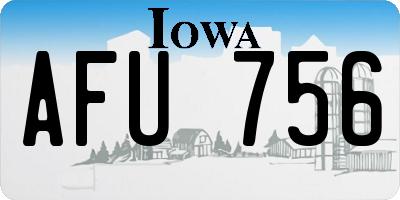 IA license plate AFU756