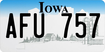 IA license plate AFU757