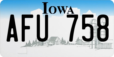 IA license plate AFU758