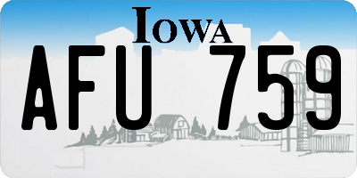 IA license plate AFU759