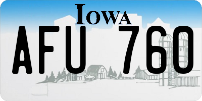 IA license plate AFU760