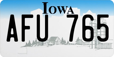 IA license plate AFU765