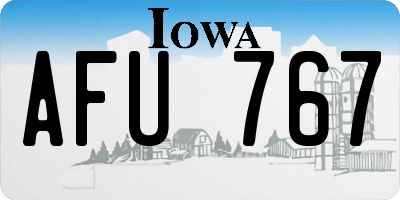 IA license plate AFU767