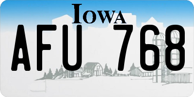 IA license plate AFU768