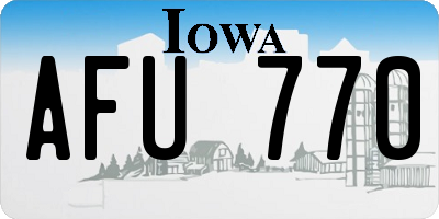 IA license plate AFU770