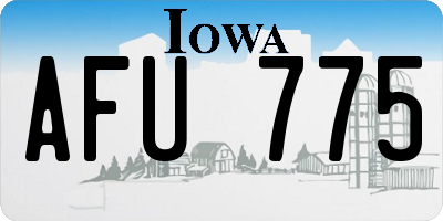 IA license plate AFU775