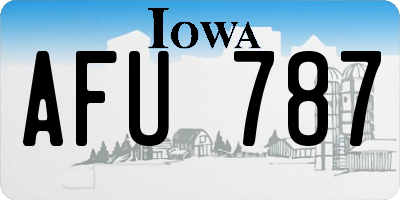 IA license plate AFU787