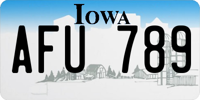 IA license plate AFU789